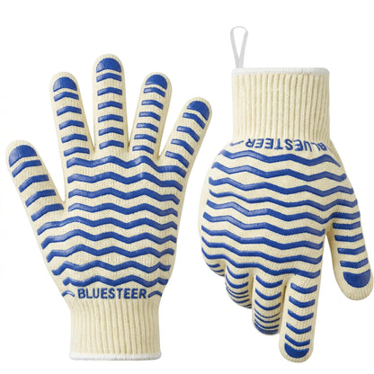 Oven Gloves 932°F Heat Resistant Oven Mitts with Fingers (9.6 Ounce)