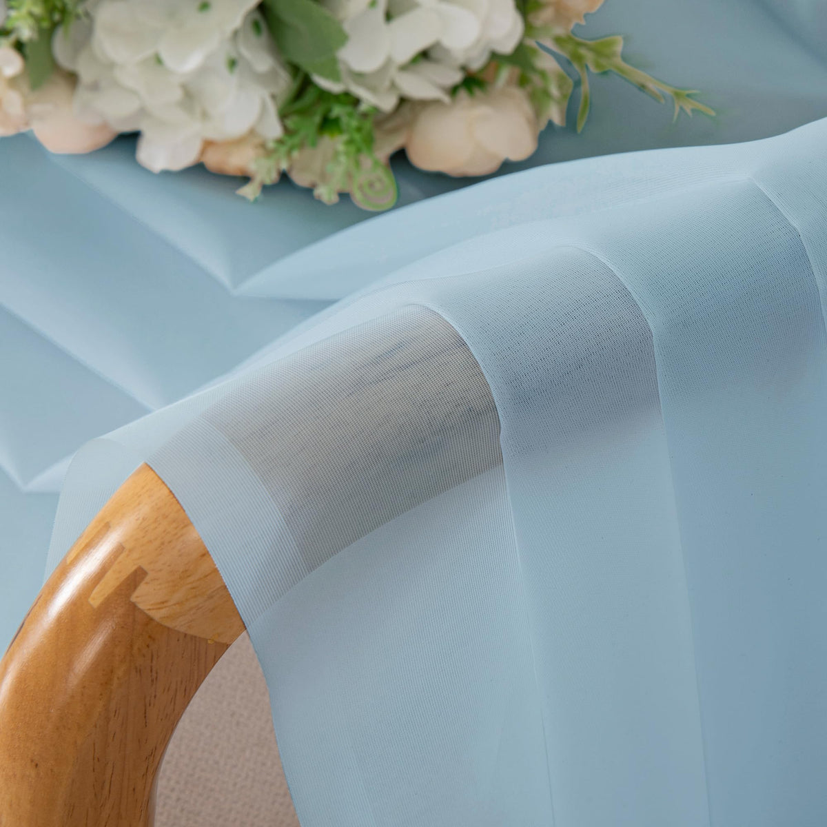 Sky Blue Sheer Valances for Windows (2 Count)