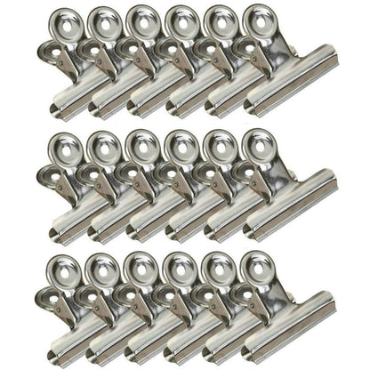 18 Pack Stainless Steel Chip Bag Clips Heavy Duty Food Bags Clamp Clips for Kitchen Office School (18 Count)