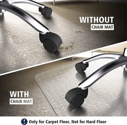 Chair Mat for Carpet 48"x 36" with Lip Chair Mat Thick and Sturdy