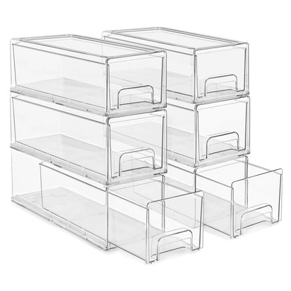 Small Wide Clear Storage Drawers (4 Count)