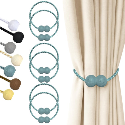 Magnetic Curtain Tiebacks Blue 6pcs (6 Count)