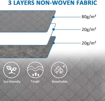 Amazon Basics Foldable Large Clothes Storage Bags with Clear Window & Carrying Handles, Closet Organizers, Zipper, 3-Pack, Gray