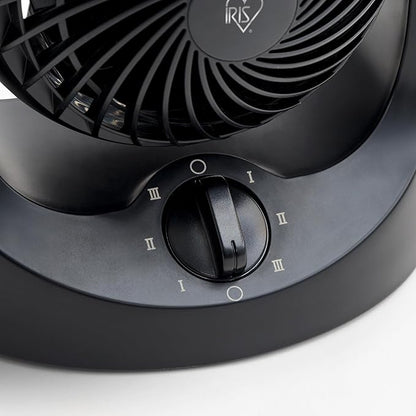 IRIS USA WOOZOO Mini Desk Fan, Air Circulator, 3 Speeds, 32ft Max Air Distance, 108ft² Coverage, 112° Adjustable Vertical Tilt, 27db Quiet Motor, Small Fan for Bedroom, Office, Dorm, Black (HE10N)