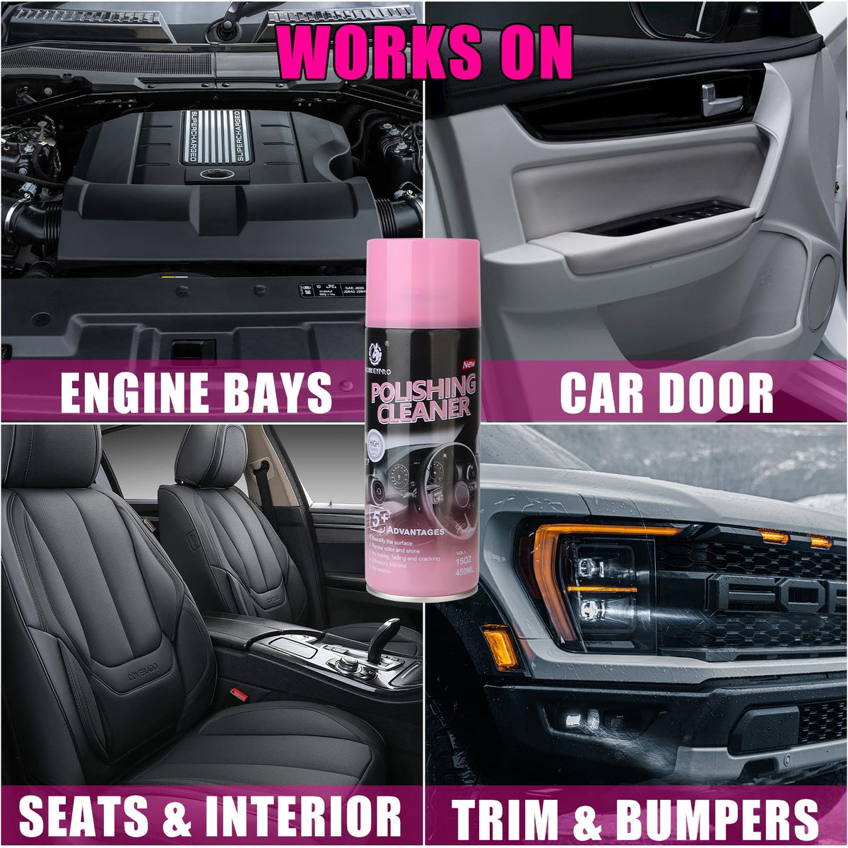 Polishing Cleaner Car Interior Detailer Spray (30 Ounce)