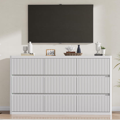 White 9 Drawers Dresser
