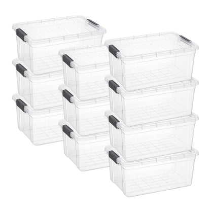 21 Quart Clear Plastic Storage Boxes with Lids (10 Count)