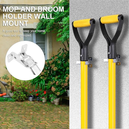 10pcs Heavy Duty Iron Mop and Broom Holder Wall Mount Tool Clips Set for Home Organization and Garage Storage