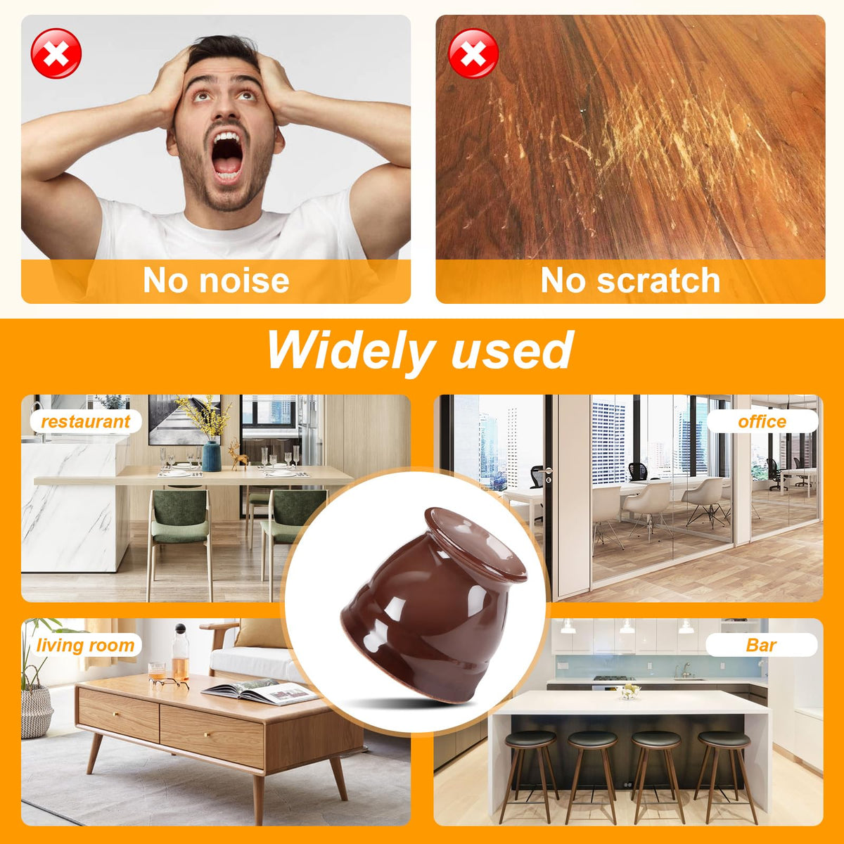 16 Pack Chair Leg Floor Protectors for Hardwood Floors (16 Count)
