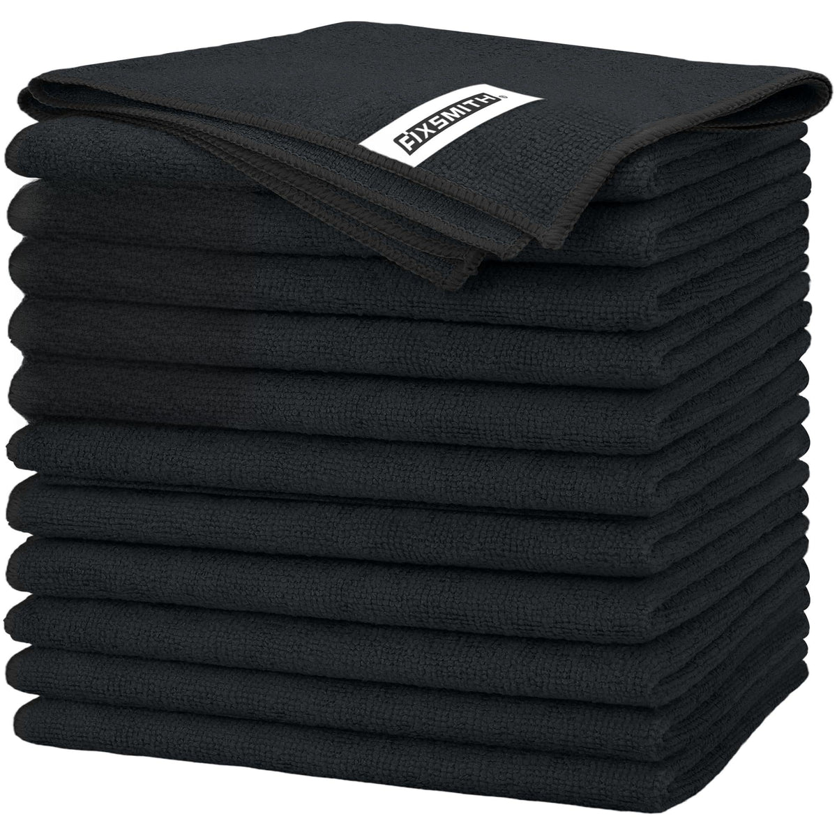 Black Microfiber Cleaning Cloth (12 Count)