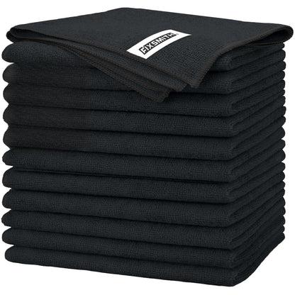 Black Microfiber Cleaning Cloth (12 Count)
