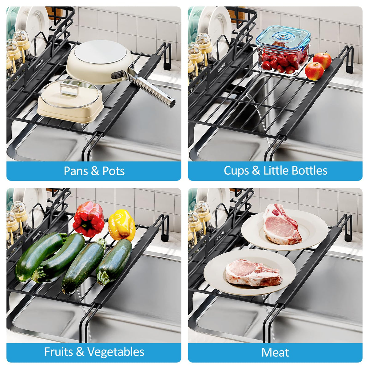 Expandable Dish Drying Rack for Kitchen Counter