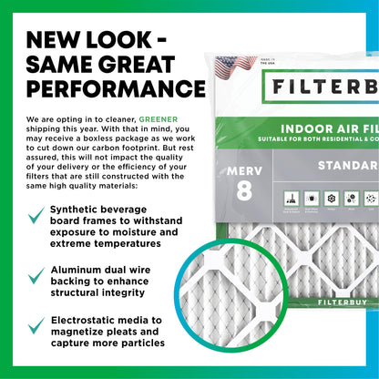 10x20x2 Air Filter MERV 8 Dust & Allergy Defense (6 Count)