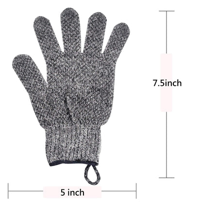 Bamboo Charcoal Exfoliating Gloves for Shower