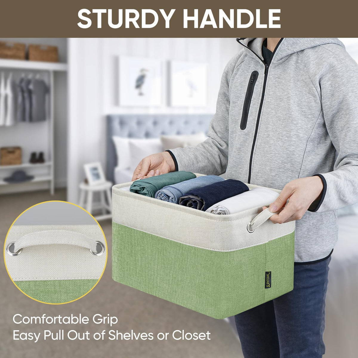 2 Pack Fabric Closet Storage Bins for Shelves (2 Count)