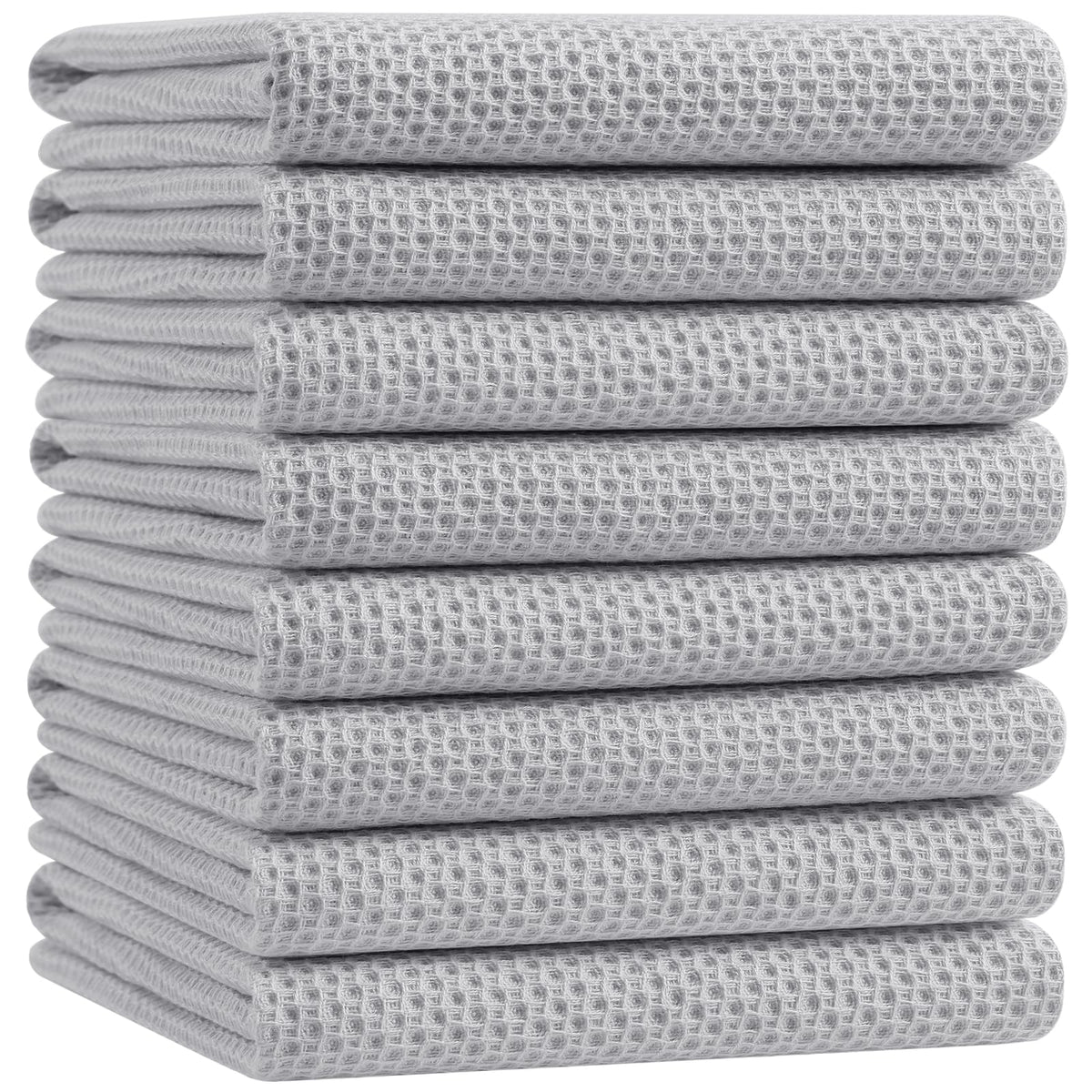 100% Cotton Oversized Waffle Weave Kitchen Towels 8 (8 Count)
