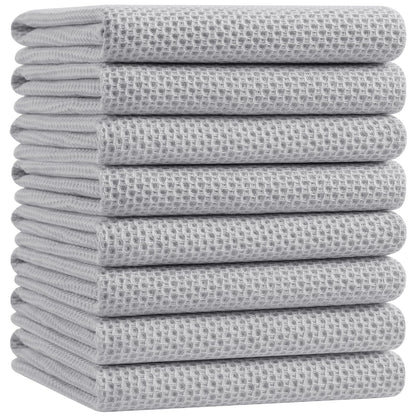 100% Cotton Oversized Waffle Weave Kitchen Towels 8 (8 Count)