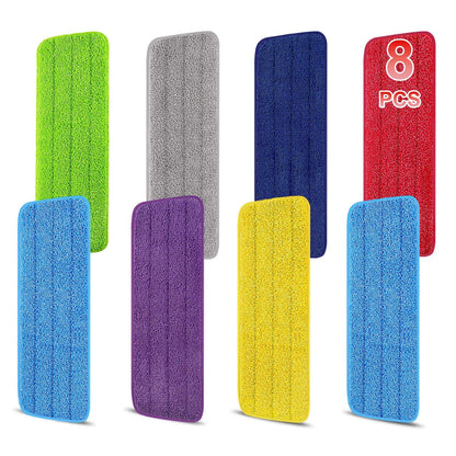 8 Pack 16.5 inch Reusable Mop Pads Microfiber Spray Mop Replacement Heads for Wet