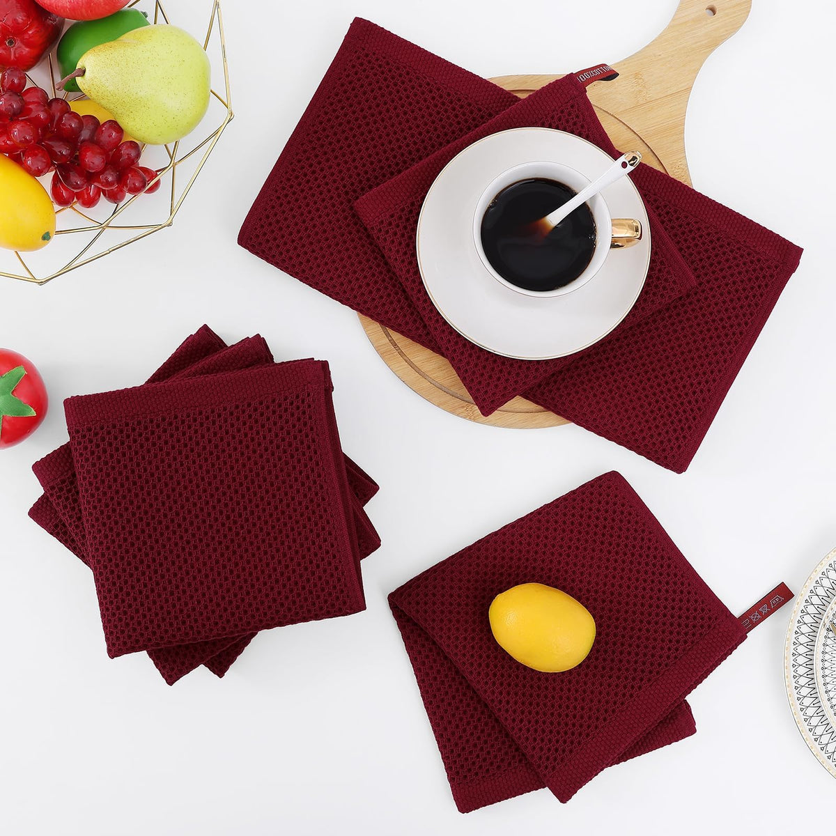 100% Cotton Waffle Weave Kitchen Dish Cloths 24 (24 Count)