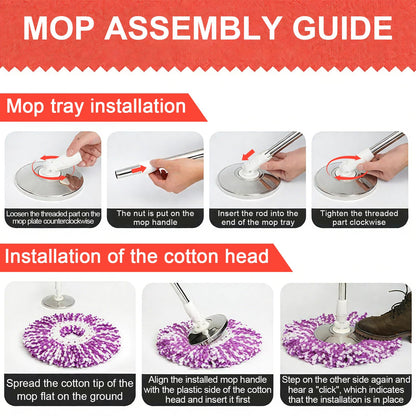 Extended Spin Mop Replacement Handle