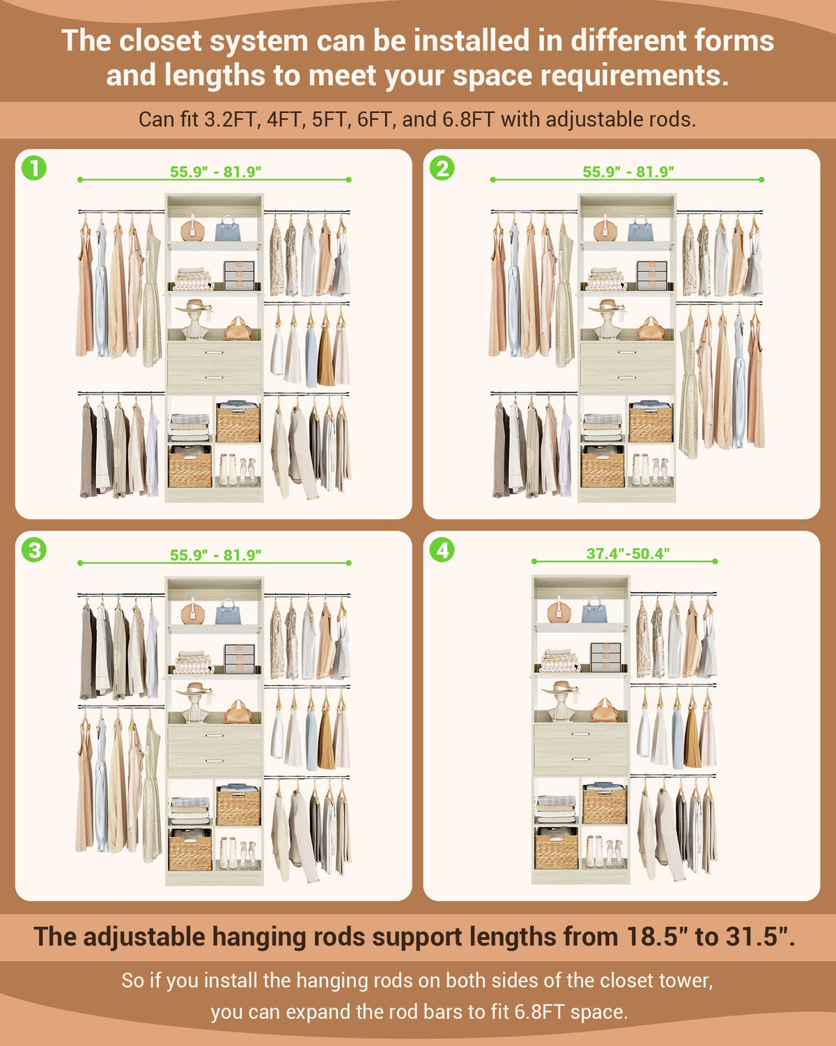 Small Closet System (6 Count)