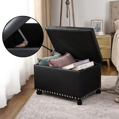 Leather Storage Ottoman