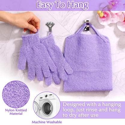 Exfoliating Back Scrubber Bath Gloves Set (3 Count)