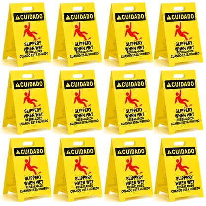 MATTHEW CLEANING 19'' Industrial Wet Floor Sign 12 Pack 2