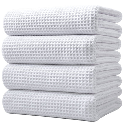 430 GSM Poly Blend Microfiber Quick Dry Waffle Bath Towel (4 Count)
