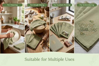 Organic Cotton Bulk Sage Green Flour Sack Kitchen Towels (10 Count)