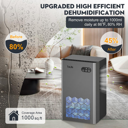 Dehumidifier 1000 Sq Ft 95 oz Tank with Sleep Mode