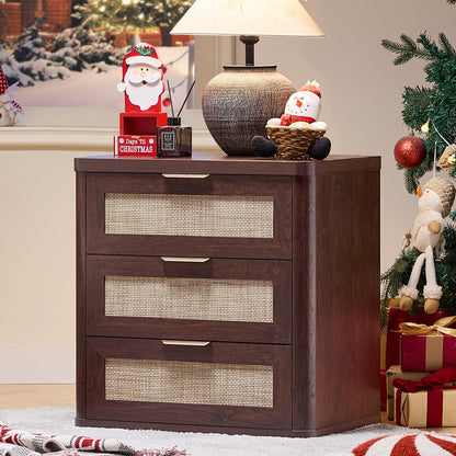 Rattan 23" Nightstands with Drawers for Bedroom