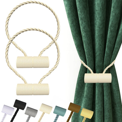 Magnetic Curtain Tiebacks Beige 2pcs (2 Count)