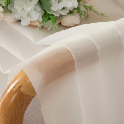 Cream Sheer Curtains 54 Inch Long 2 Panels (2 Count)