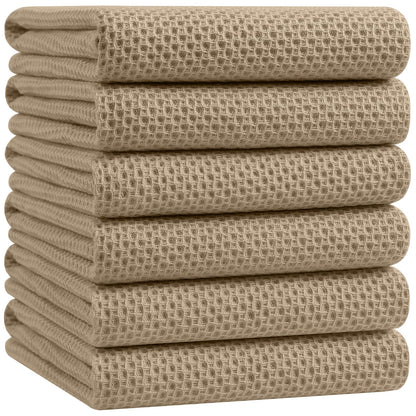 100% Cotton Oversized Waffle Weave Kitchen Towels 6 (6 Count)