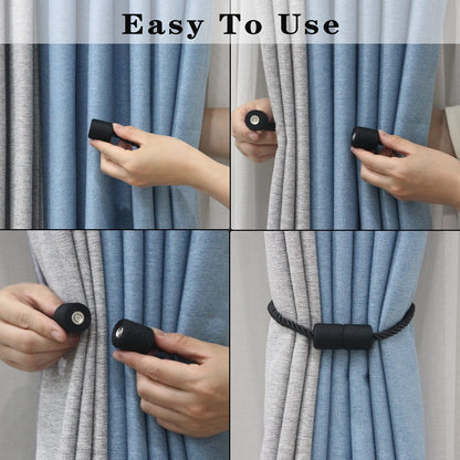 Magnetic Curtain Tiebacks Holdbacks Decorative Tie Backs for Windows Porlau (6 Count)