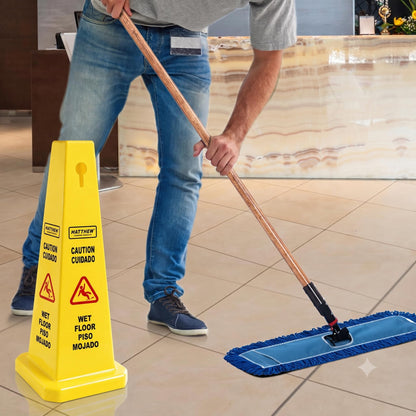 MATTHEW CLEANING 6 Packs 26” Caution Wet Floor Safety Cones for Indoors and Outdoors (6 Count)