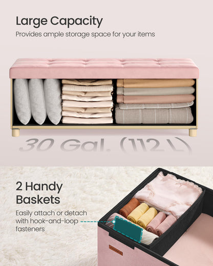 Storage Ottoman Bench with Legs