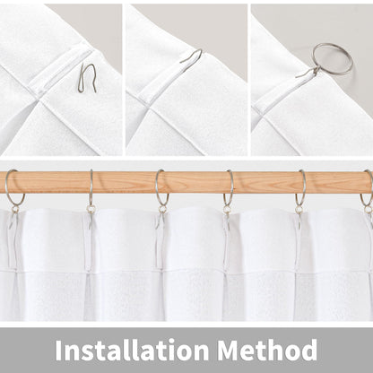 White Linen Curtains 84 Inches Long for Living Room (2 Count)