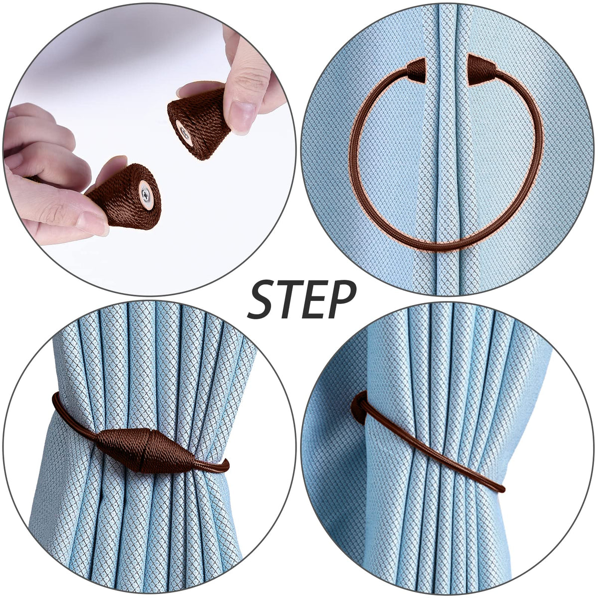 2 PCS Magnetic Curtain Tiebacks