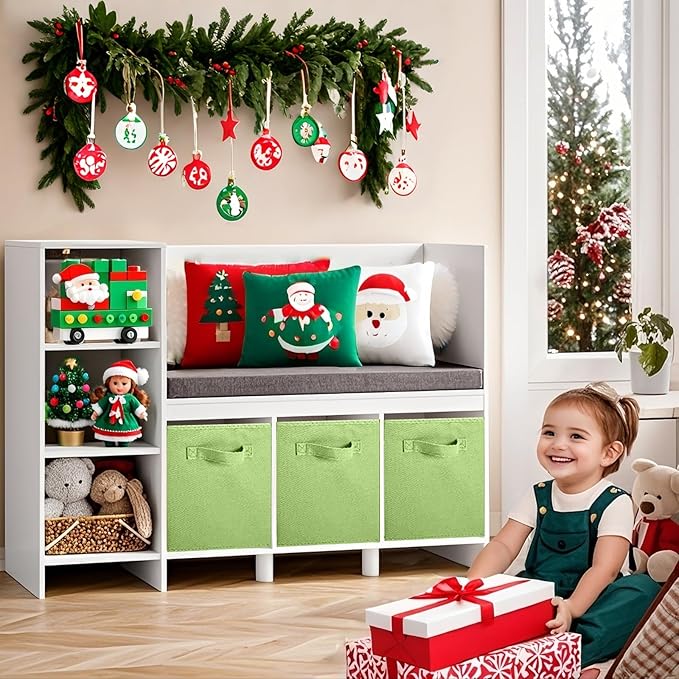 ShellKingdom Storage Bins, Foldable Fabric Storage Cubes And Cloth Storage Organizer Drawer For Closet And Toys Storage, 2 Pack (Green)