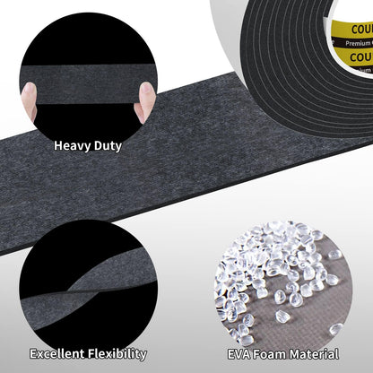 Black Foam Tape Weather Stripping Sealing Sponge (2 Count)