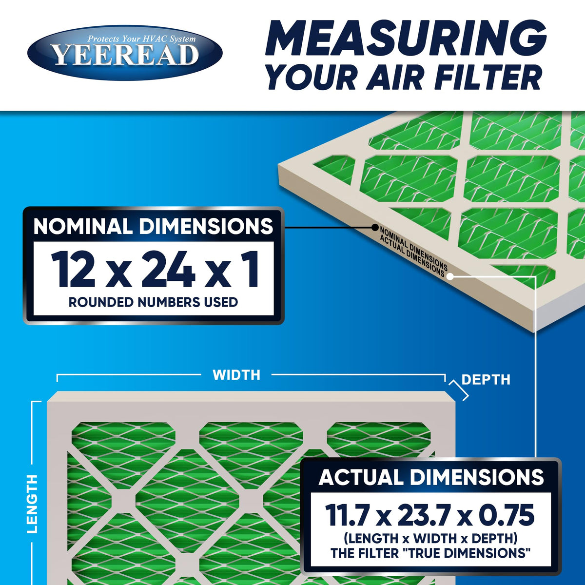 12x24x1 MERV 13 Air Filters