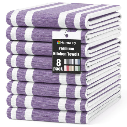 Premium Cotton Stripe Kitchen Towels 8 Pack (8 Count)