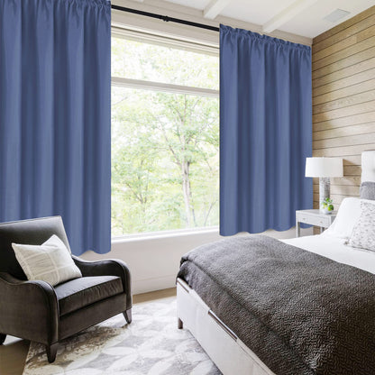 Blackout Curtains for Bedroom 42 x 63 Inch Long Dusty Blue 2 Panels (2 Count)