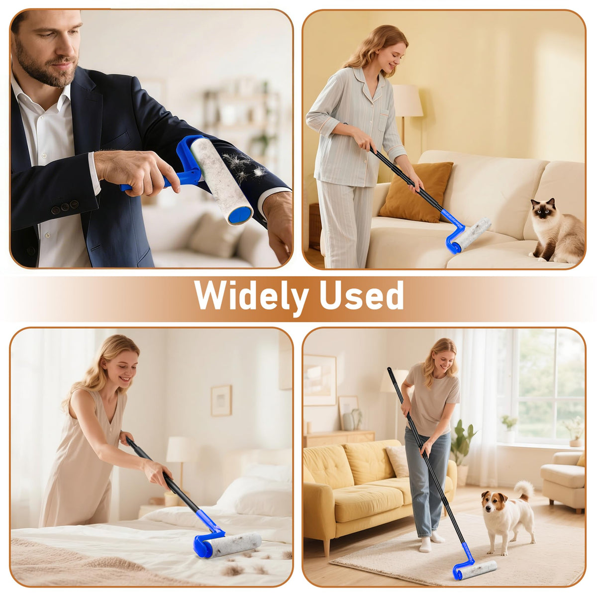 10" Large Lint Roller for Pet Hair Extra Sticky (100 Count)