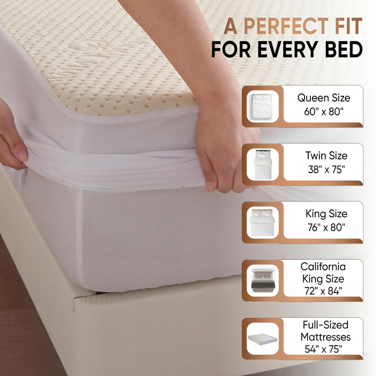Luxury Waterproof Organic Mattress Protector Twin Size