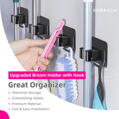 4 Pack Anti Slip Broom Holder