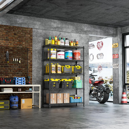1750 LBS Garage Shelving Wide Storage Shelves Metal Shelves Heavy Duty Adjustable Utility Shelf Rack