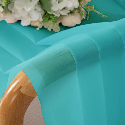 Turquoise Sheer Curtains 45 Inch Long 2 Panels (2 Count)